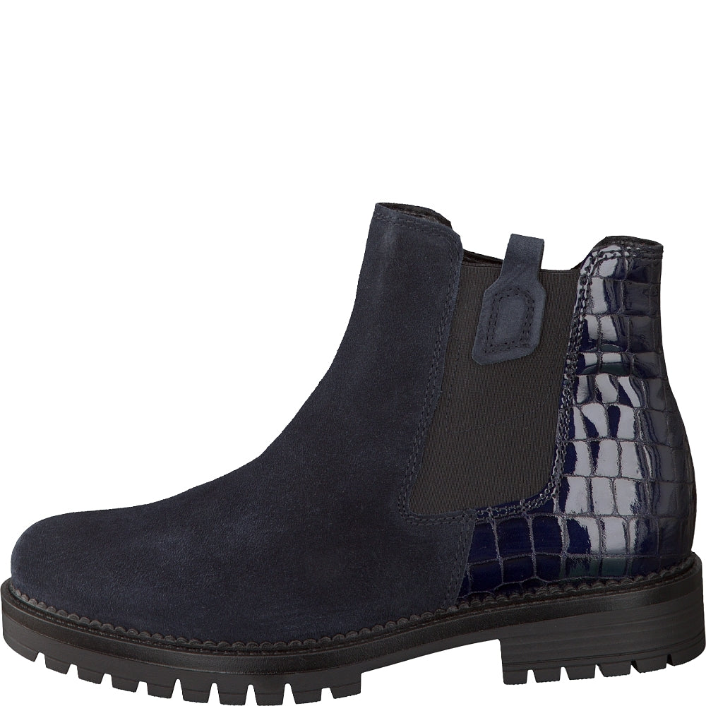 GABOR  CHELSEA BOOT  32-720-36 DARK BLUE CROCO PATENT
