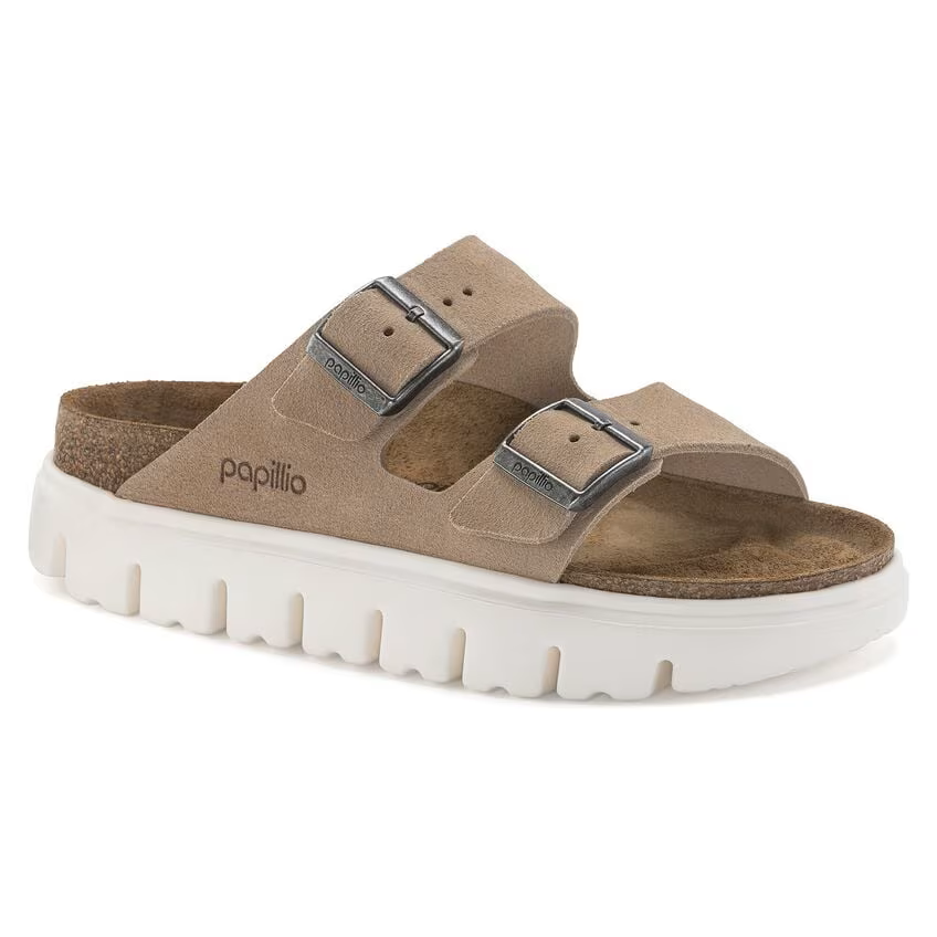 BIRKENSTOCK ARIZONA CHUNKY CUIR DAIM SABLE CHAUD