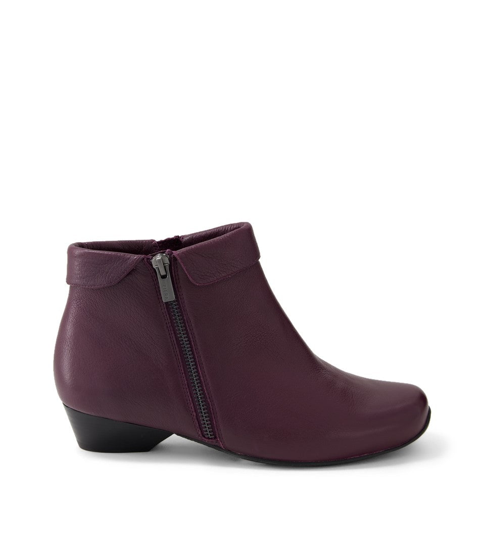 BOTTINES CATHAL ZIERA EN CUIR AUBERGINE