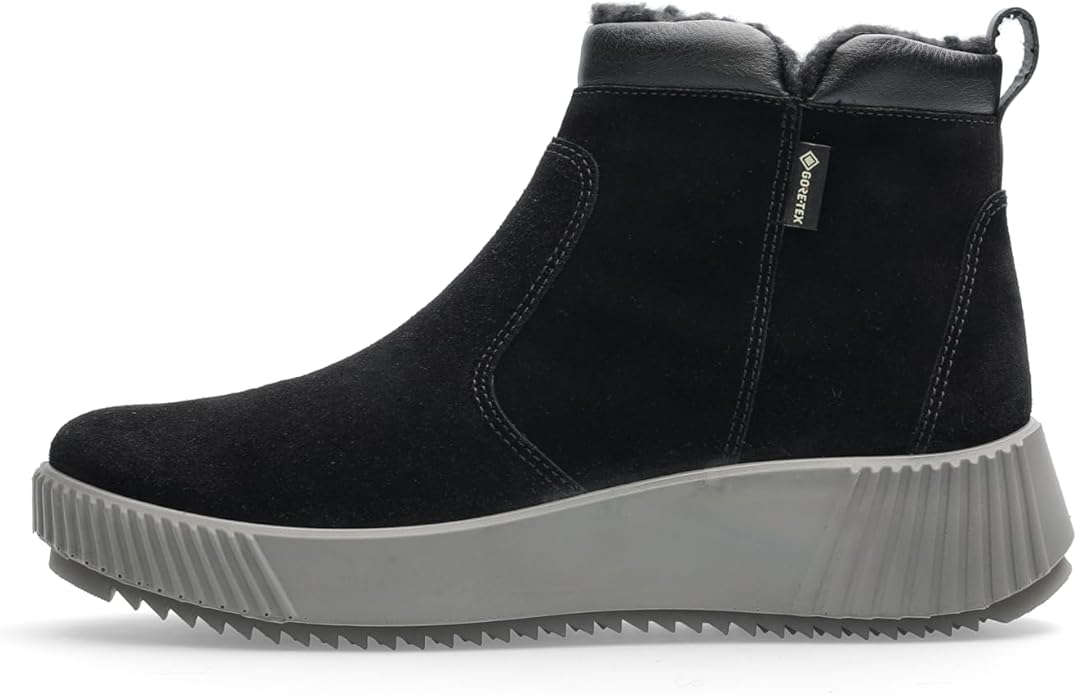 CHAUSSURES ARA DAVOS BOTTES FERMETURE ÉCLAIR EN DAIM NOIR