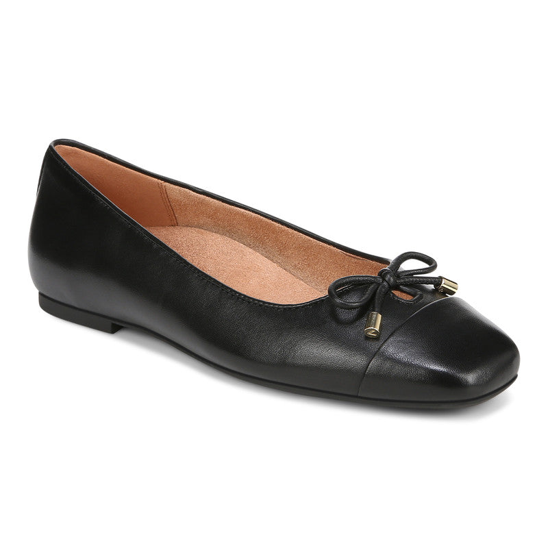 Ballerines plates VIONIC KLARA en cuir noir