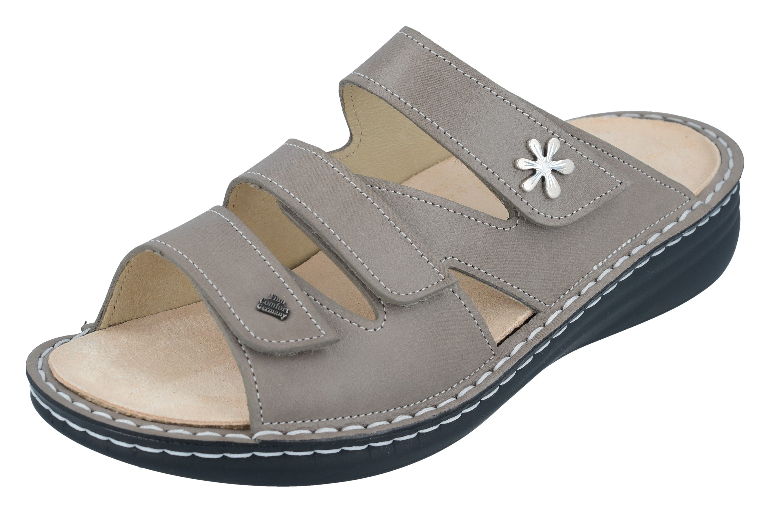 FINN COMFORT GRENADA SLIDE MELLOW SOFT GRAVEL KENNEDY FINNMELLOW