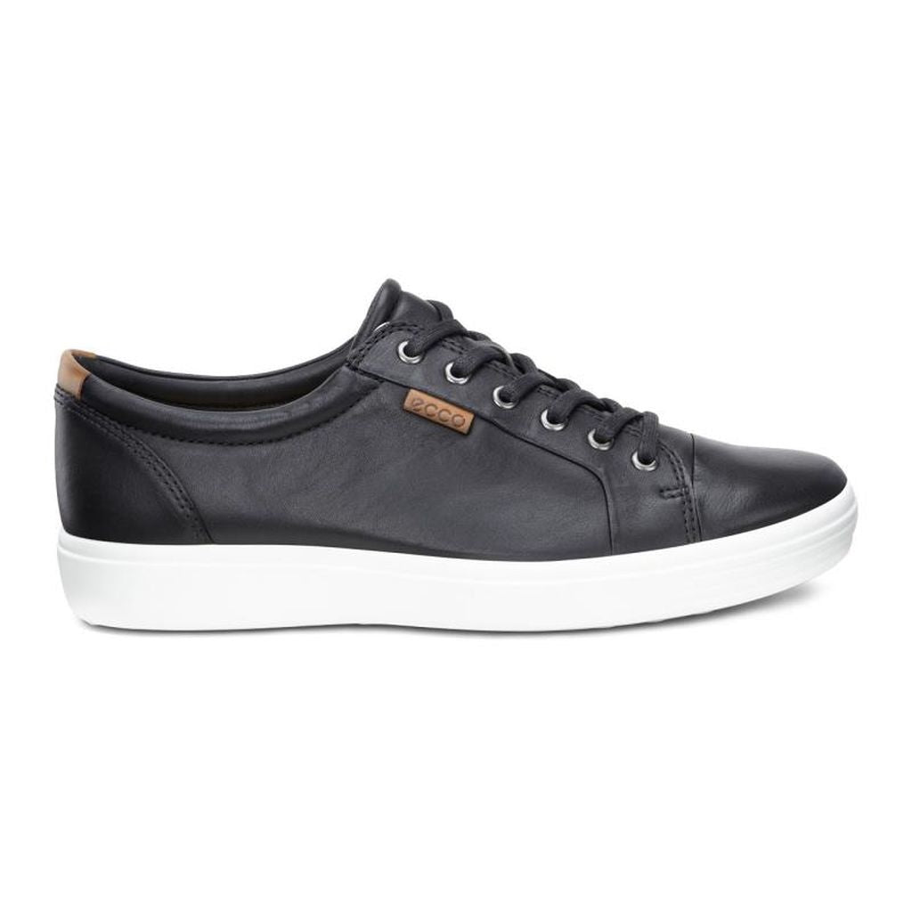 Baskets à lacets ECCO SOFT 7 M en cuir noir DROID