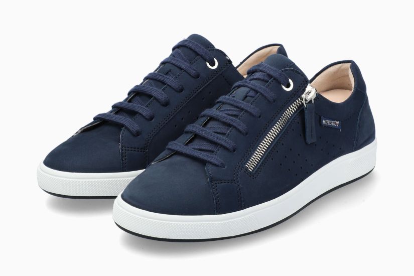 Baskets MEPHISTO NIKITA avec fermeture éclair latérale bleu foncé