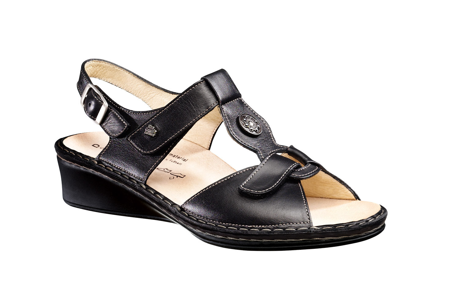 SANDALE FINN COMFORT ADANA EN CUIR NAPPA NOIR