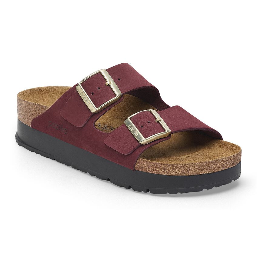 BIRKENSTOCK ARIZONA FLEX PLATEFORME CUIR NUBUCK ZINFANDEL