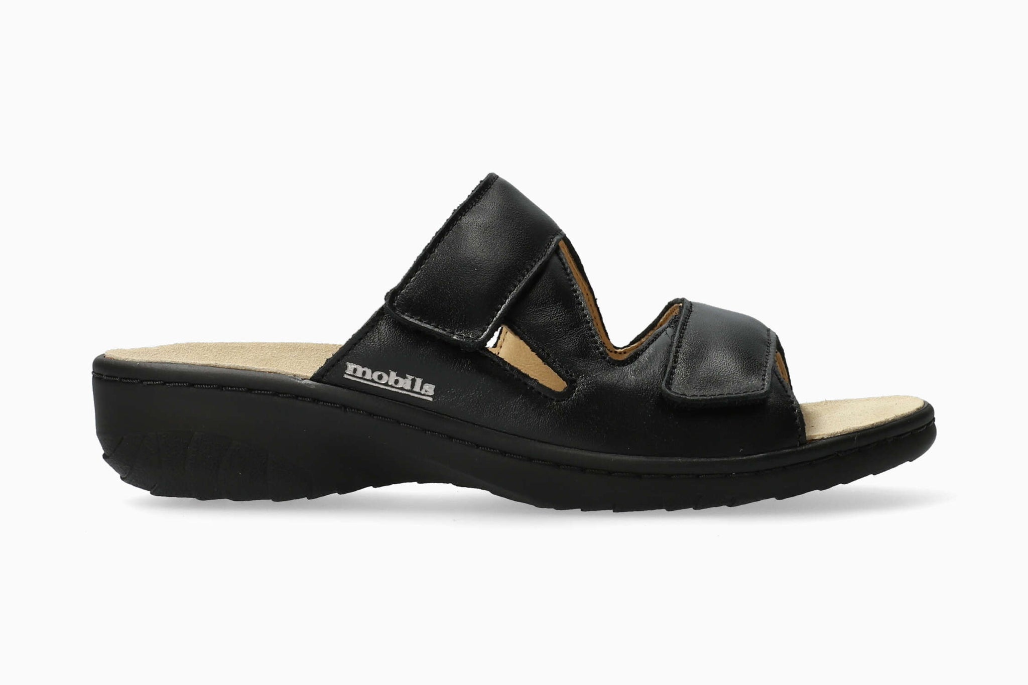 MEPHISTO MOBILS GEVA SLIDE CUIR NOIR