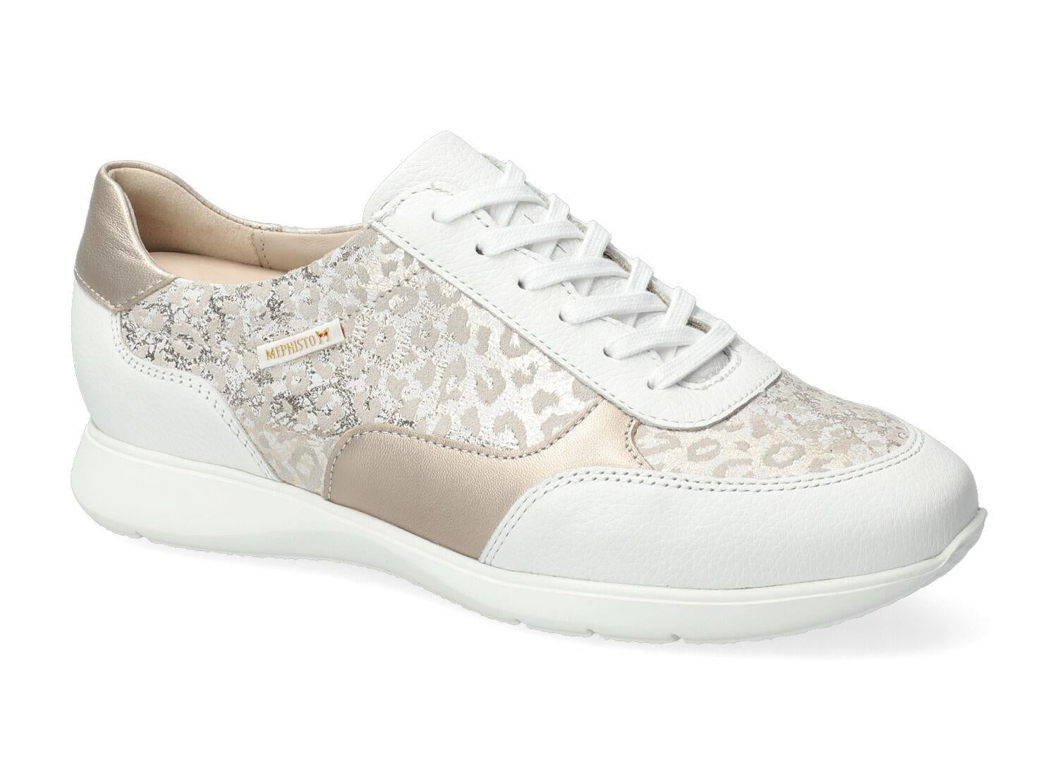 MEPHISTO MENDY SNEAKER LACE UP WHITE COMBO LEATHER