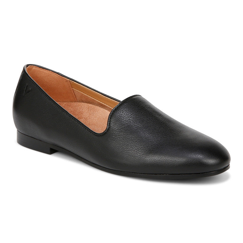 VIONIC WILLA SLIP ON CUIR NOIR PLAT