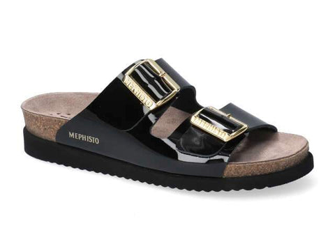 MEPHISTO HESTER SANDAL BLACK VERNIS