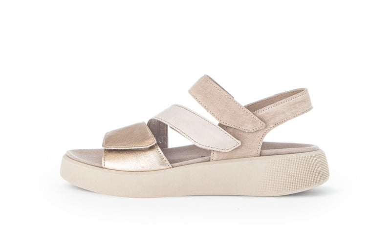 GABOR 3 STRAP SANDAL  BACK STRAP SANDAL 22-862-80 CHAMPAGNE