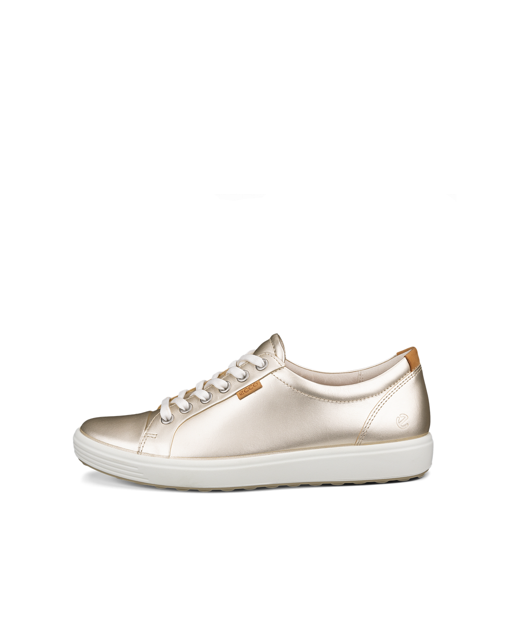Baskets à lacets ECCO SOFT 7 W, blanc pur et doré