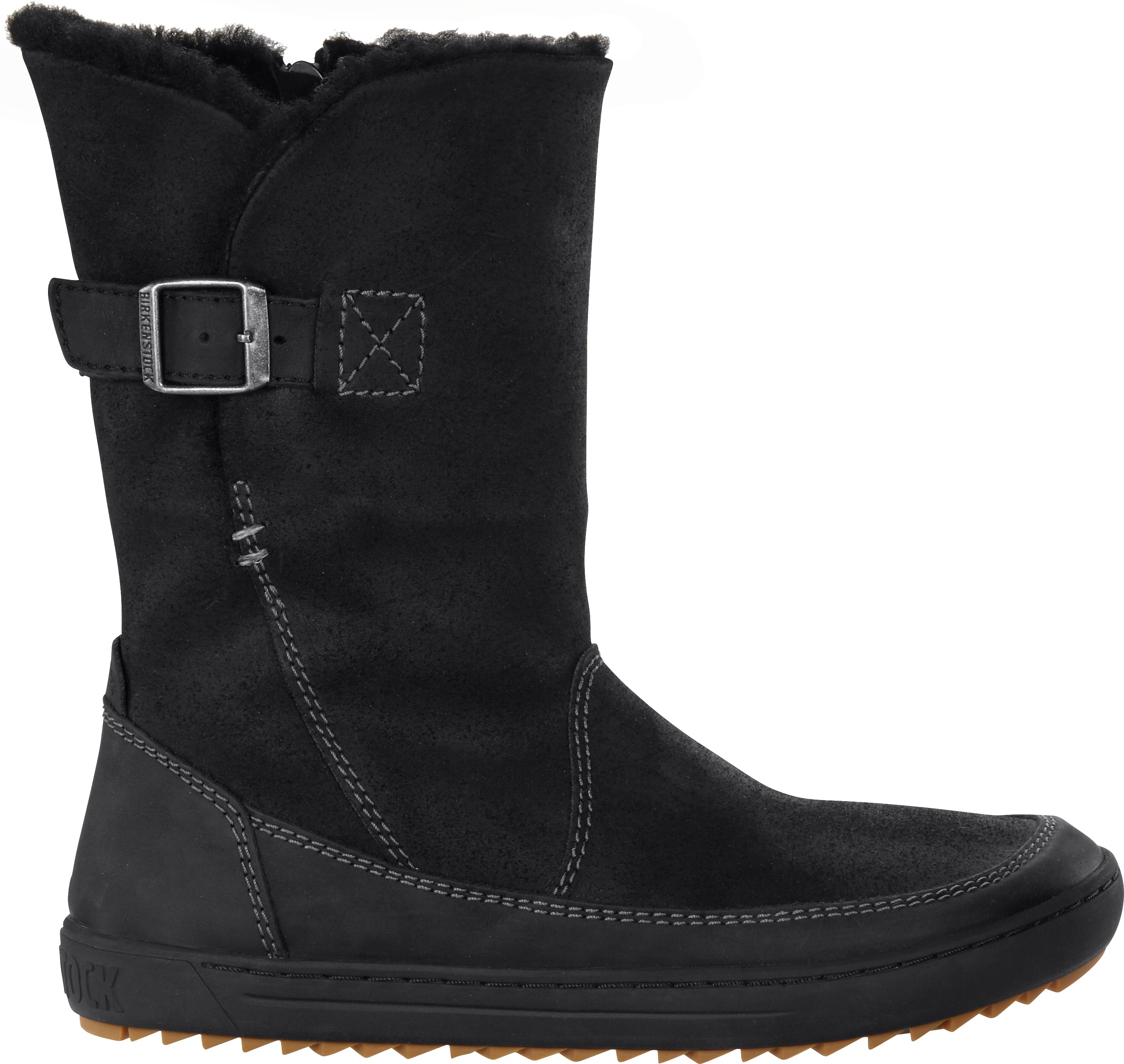 BIRKENSTOCK WOODBURY DAIM NOIR/PEAU DE MOUTON