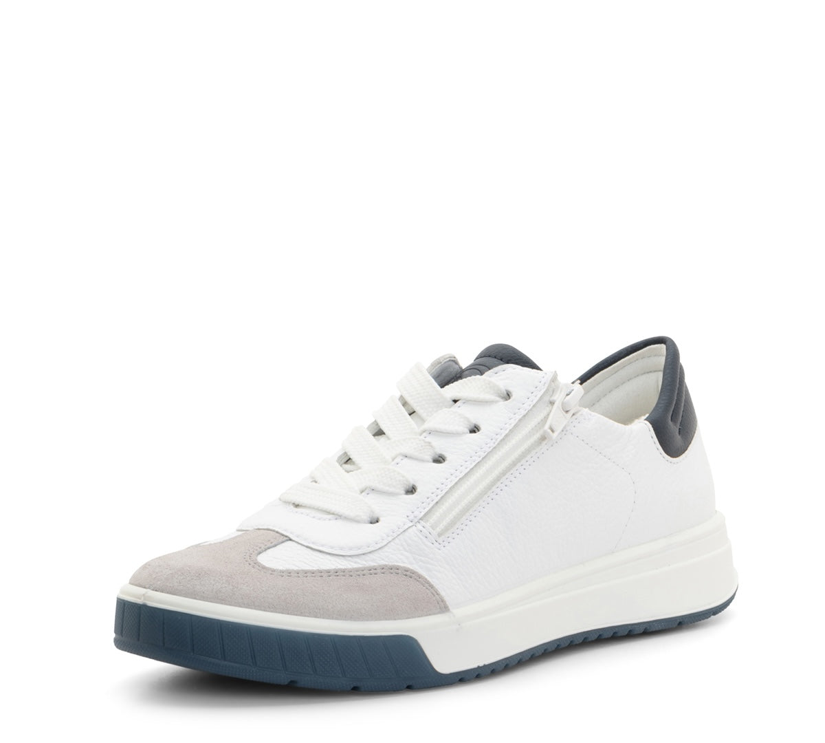 CHAUSSURES ARA RHODES BASKETS À LACETS ET FERMETURE ÉCLAIR SUR LE CÔTÉ EN CUIR BLANC