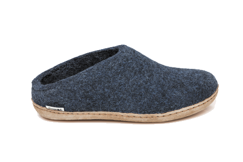 PANTOUFLES GLERUPS SLIP ON PANTOUFLES EN CUIR DENIM