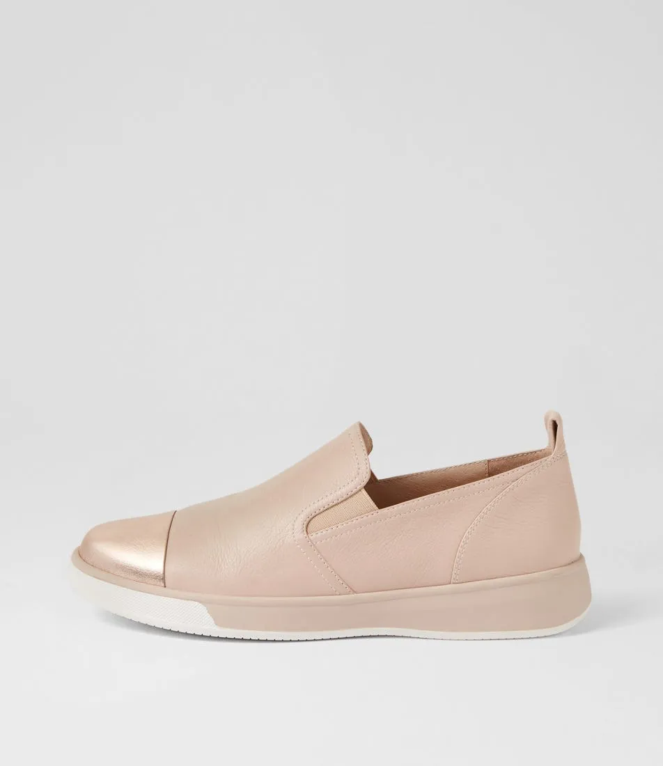 ZIERA ABRY SNEAKER SLIP ON CUIR OR ROSE