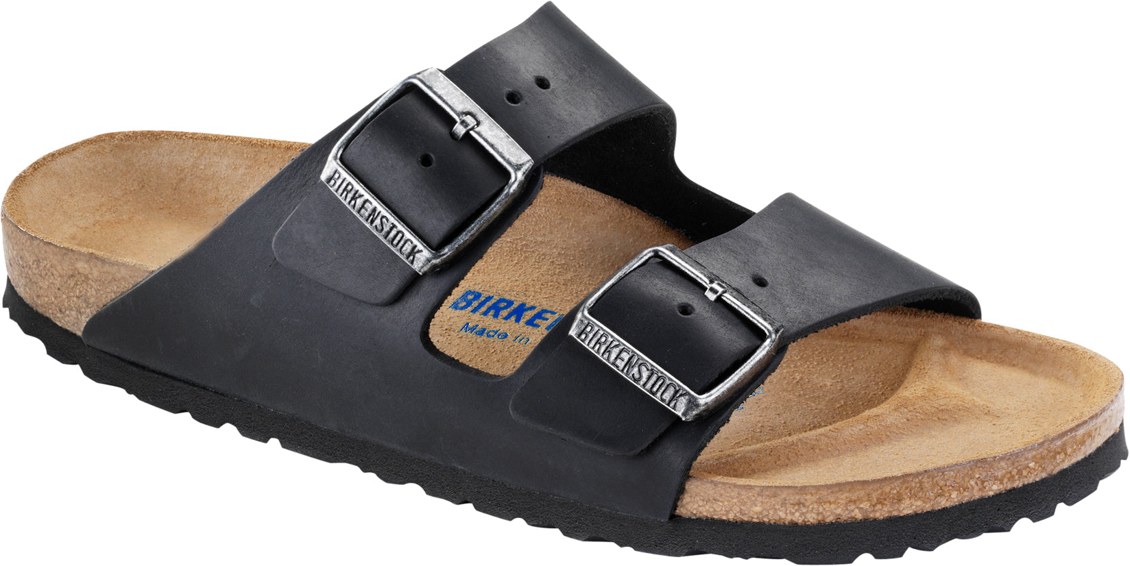 BIRKENSTOCK ARIZONA SEMELLE INTÉRIEURE SOUPLE CUIR HUILÉ NOIR