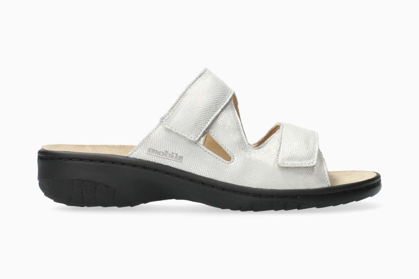 MEPHISTO MOBILS GEVA SLIDE CUIR BLANC