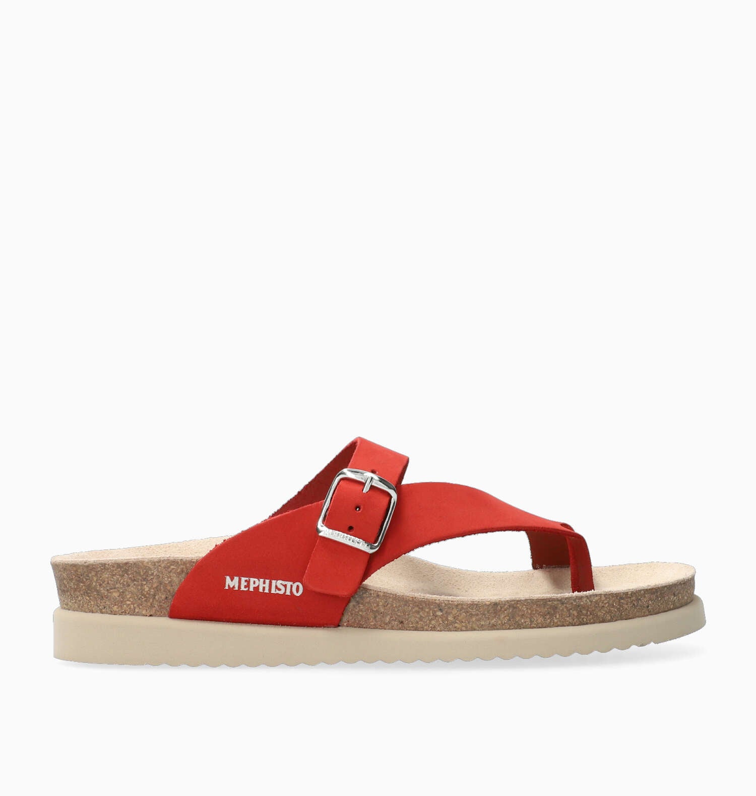 MEPHISTO HELEN THONG SANDAL RED SCRATCH