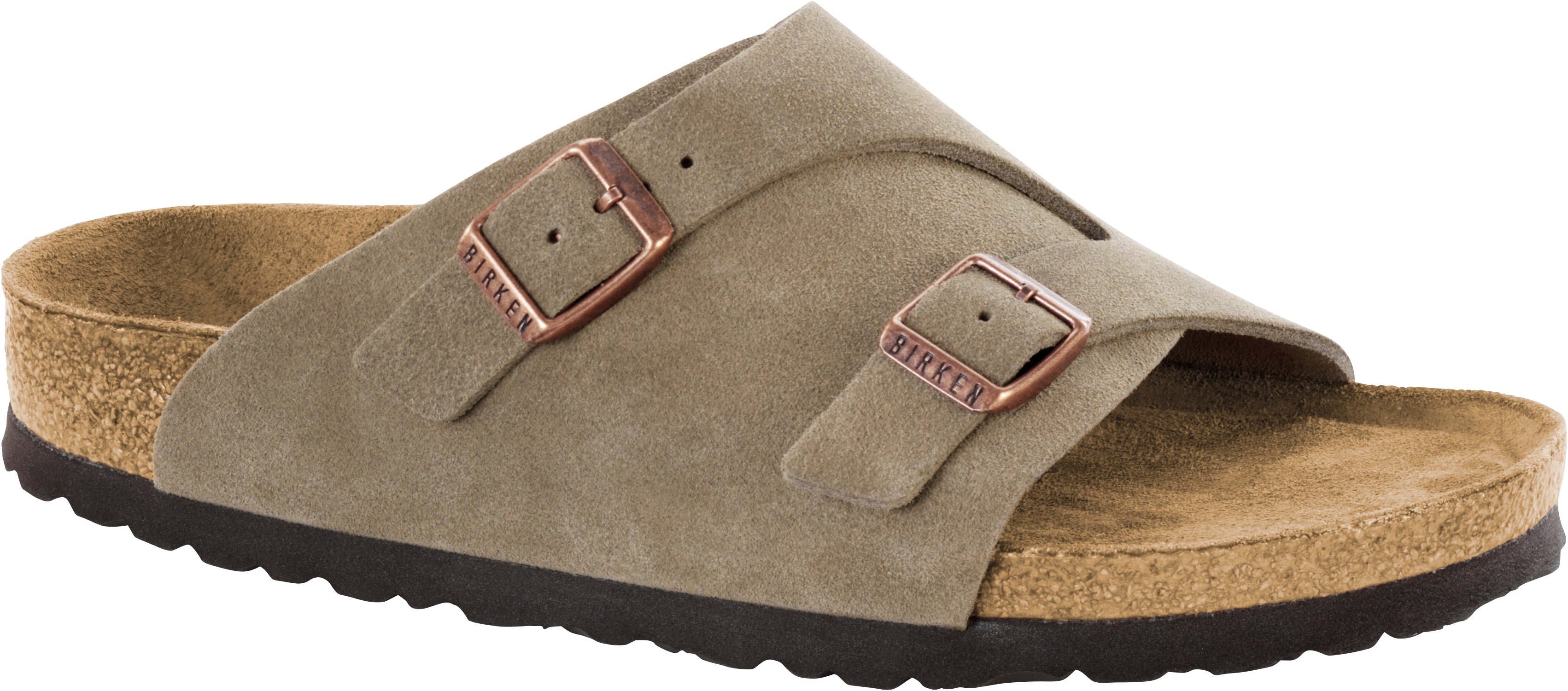 BIRKENSTOCK ZURICH CUIR DAIM SOUPLE TAUPE