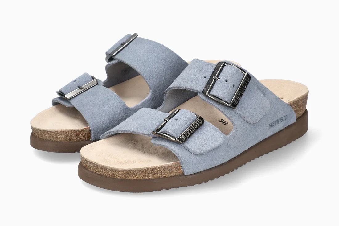 MEPHISTO HESTER SANDAL SEA BLUE SUEDE