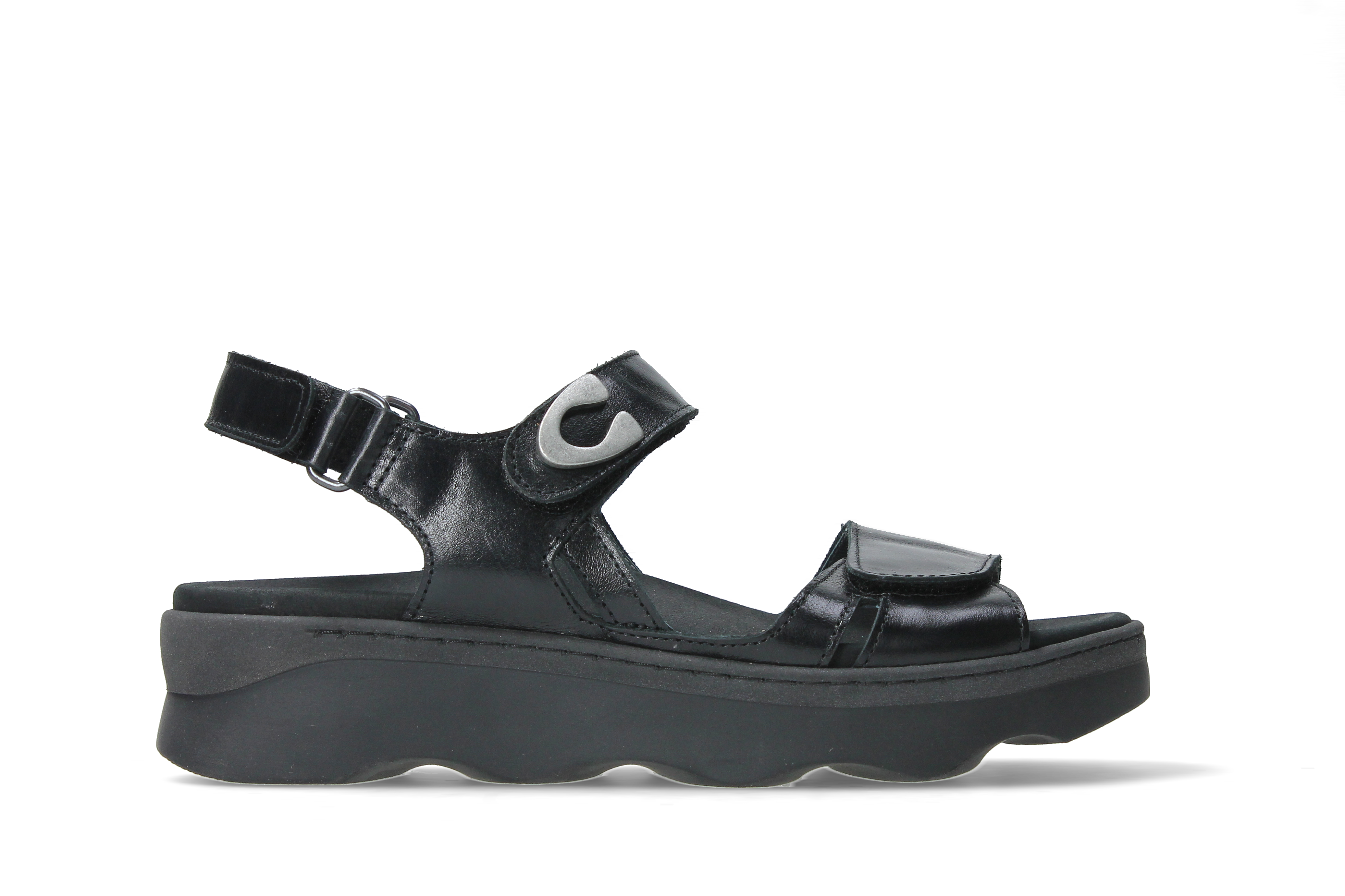 SANDALE WOLKY MEDUSA EN CUIR NOIR