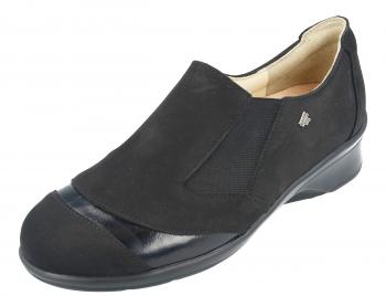 FINN COMFORT EDINA SLIP ON NOIR VERNI/BUGGY
