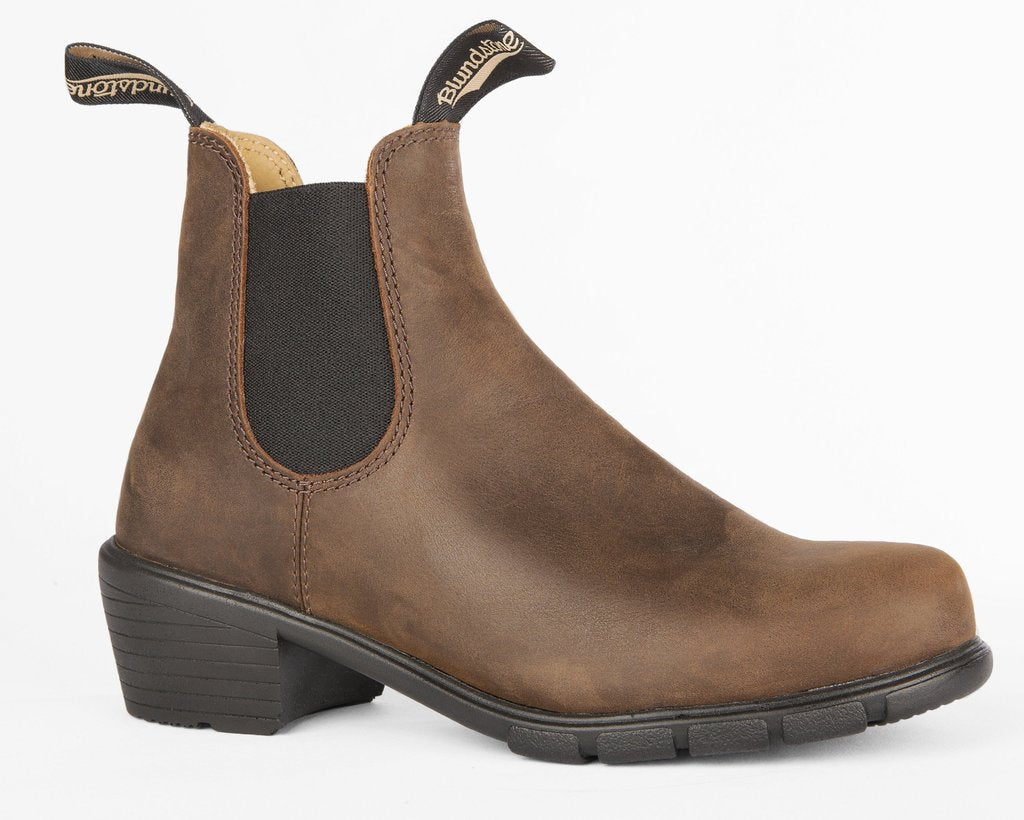 BLUNDSTONE 1673 SÉRIE FEMME À TALON MARRON ANTIQUE
