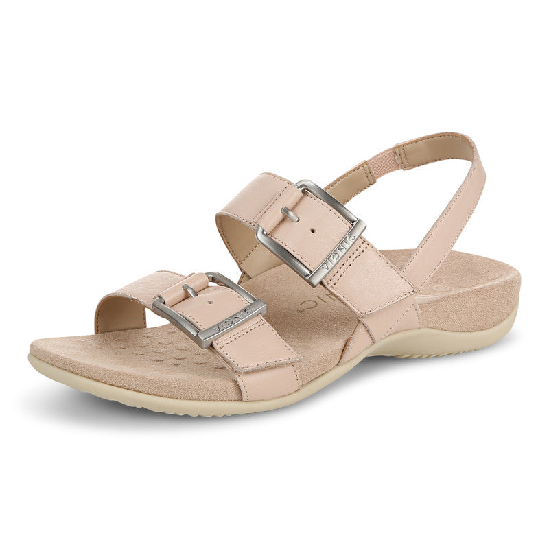 SANDALE VIONIC REST REESE EN CUIR ROSE CAMEO