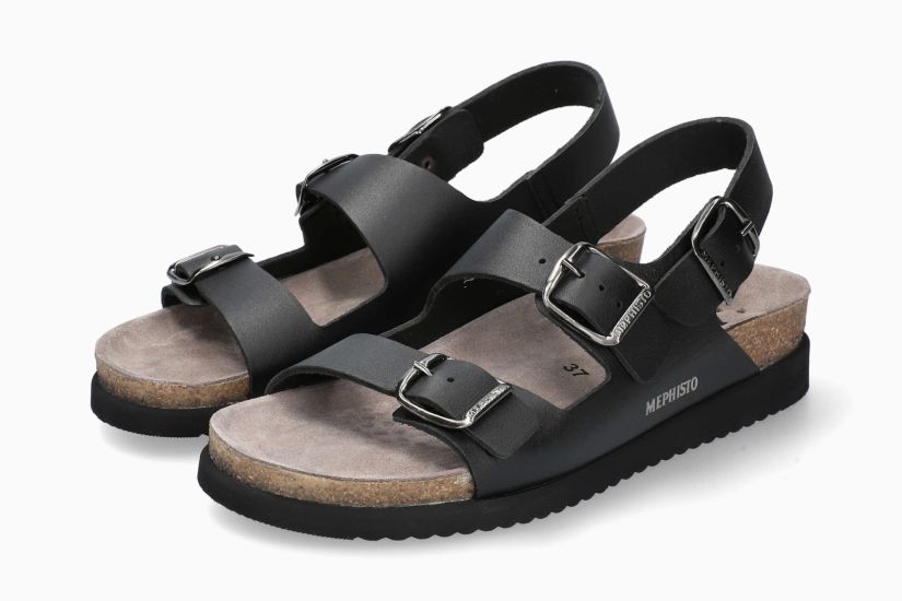 MEPHISTO HETTY SANDAL BLACK  LEATHER