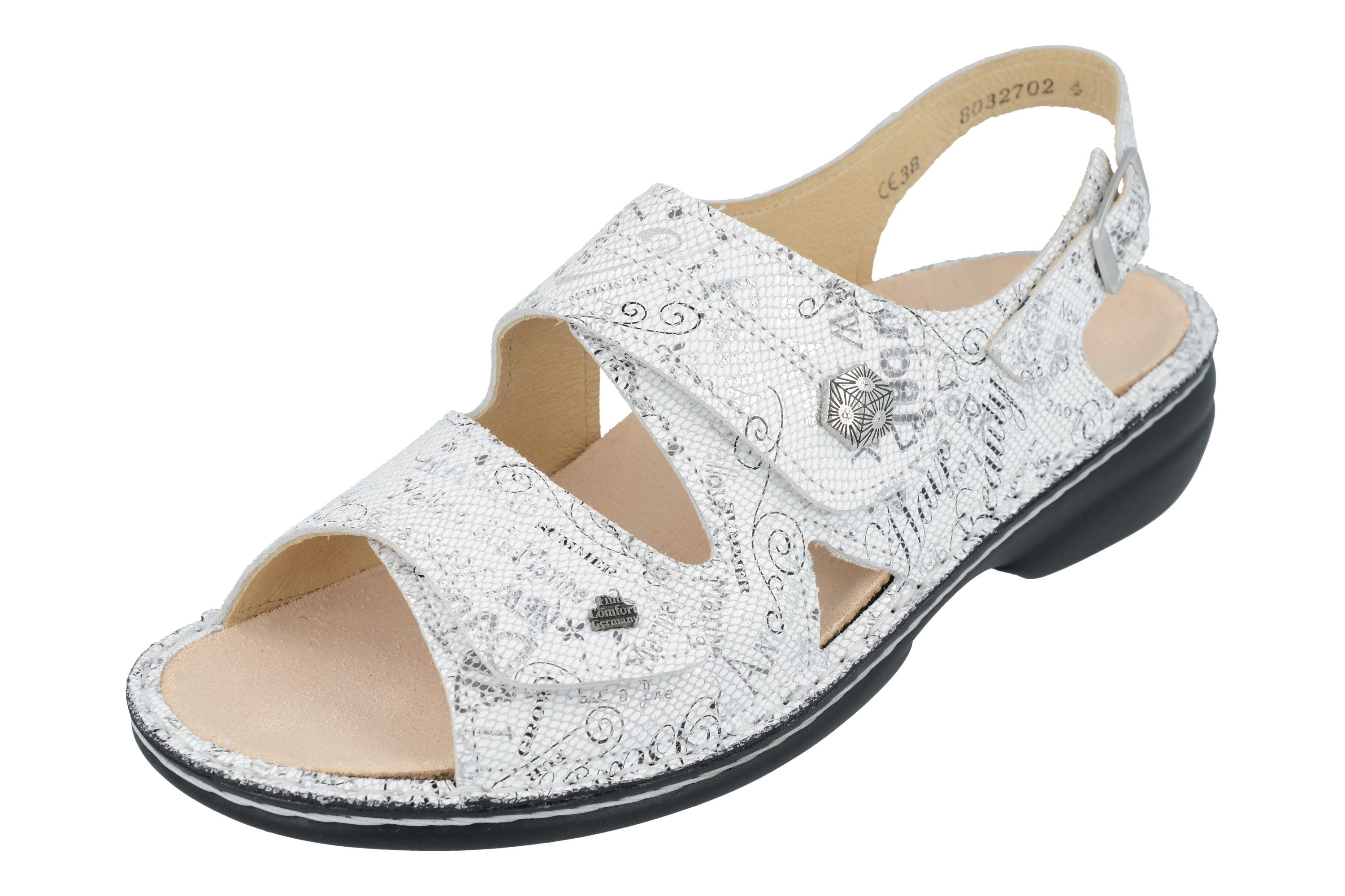 FINN COMFORT MILOS SANDALE BIANCO MOTS