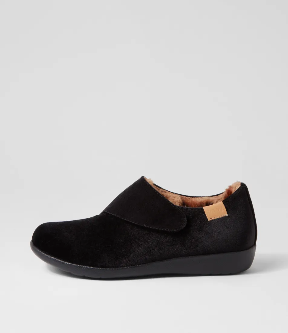 CHAUSSONS ZIERA FLISS EN VELOURS NOIR