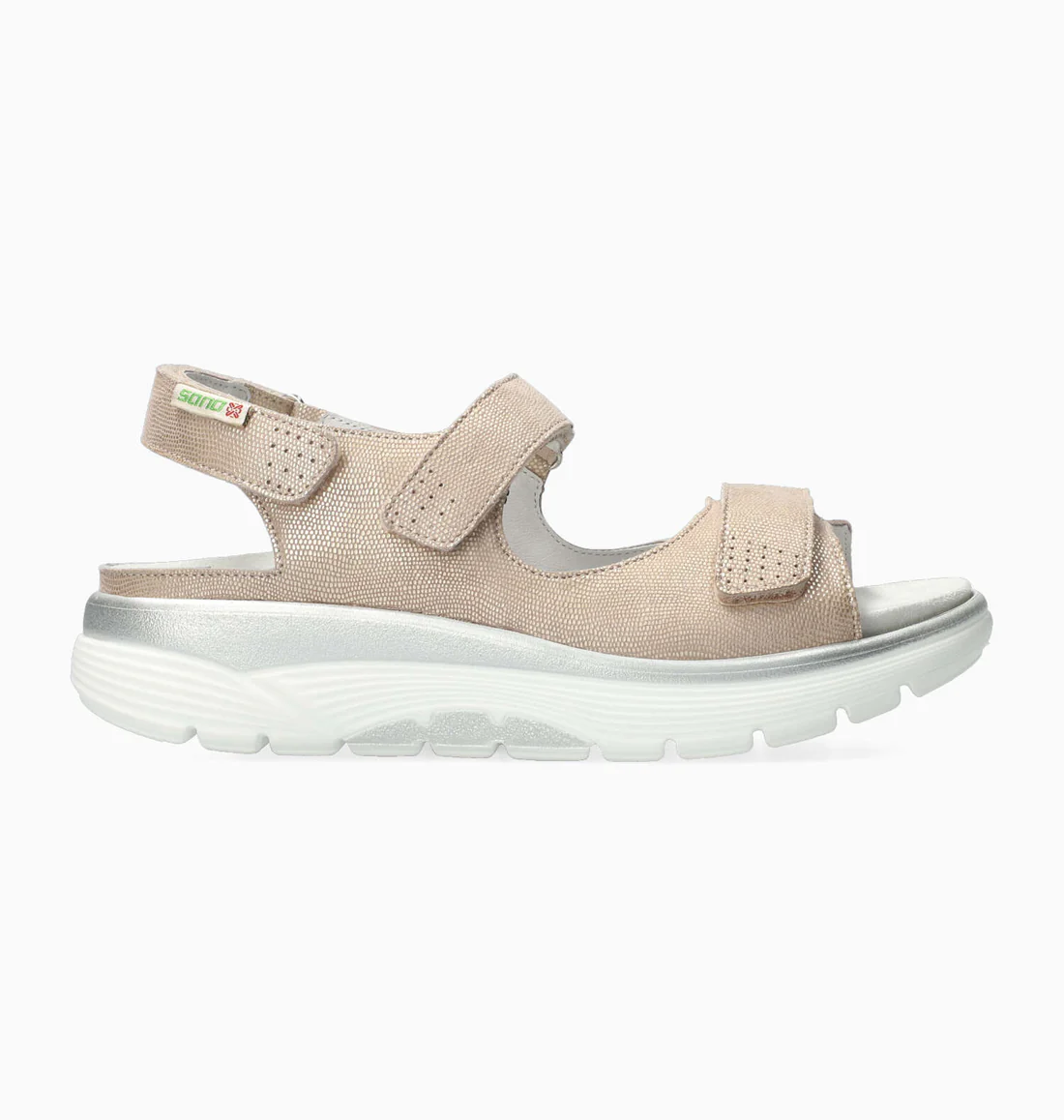 SANDALE MEPHISTO SANO NORINE CUIR PLATINE