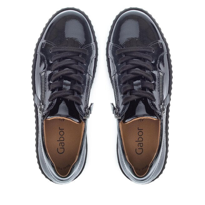 GABOR SNEAKER ZIP 33.200.97 BLACK PATENT