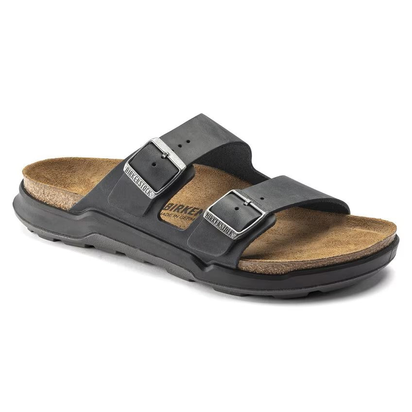 BIRKENSTOCK ARIZONA CT ARTIC OLD CUIR HUILÉ NOIR DÉLAVÉ