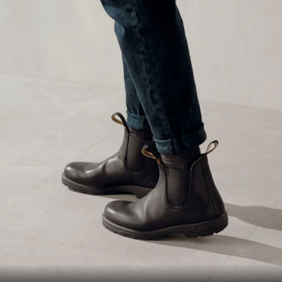 Men walking with Blndstone Classics 558 boot Black 