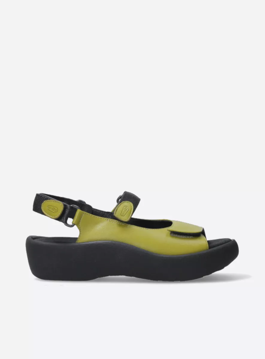 SANDALE WOLKY JEWEL CUIR VERT OLIVE CUIR VÉGÉTALIEN