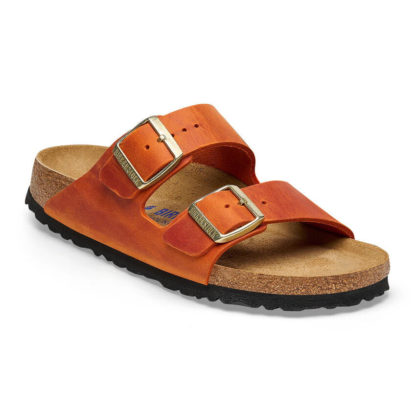 BIRKENSTOCK ARIZONA CUIR HUILÉ ORANGE BRÛLÉ