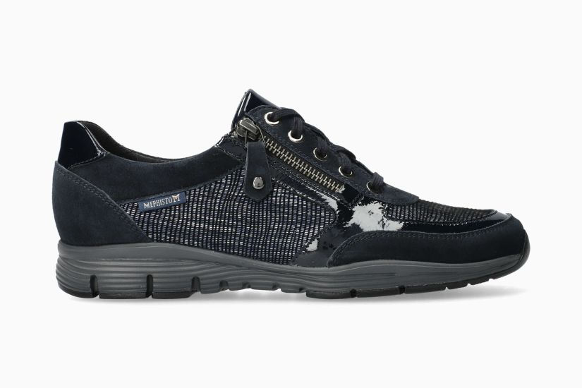 MEPHISTO YLONA SNEAKER LACE UP NAVY LEATHER
