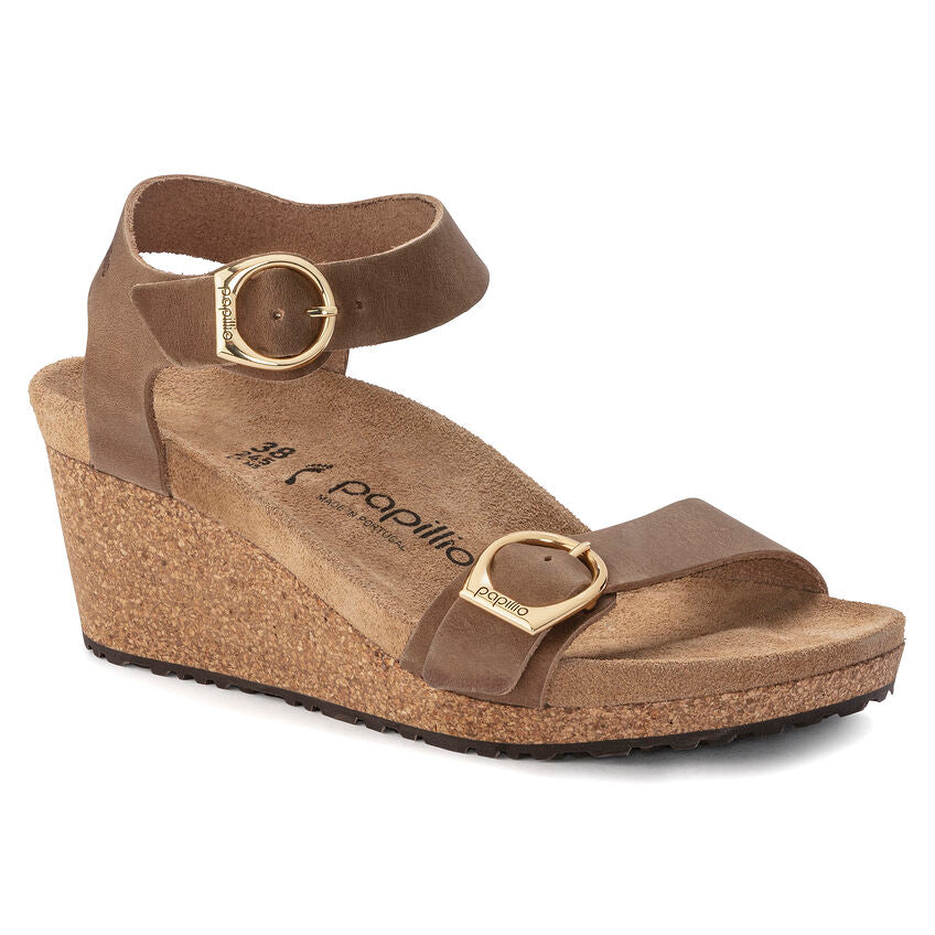 BIRKENSTOCK SOLEY BOUCLE ANNEAU CUIR COGNAC