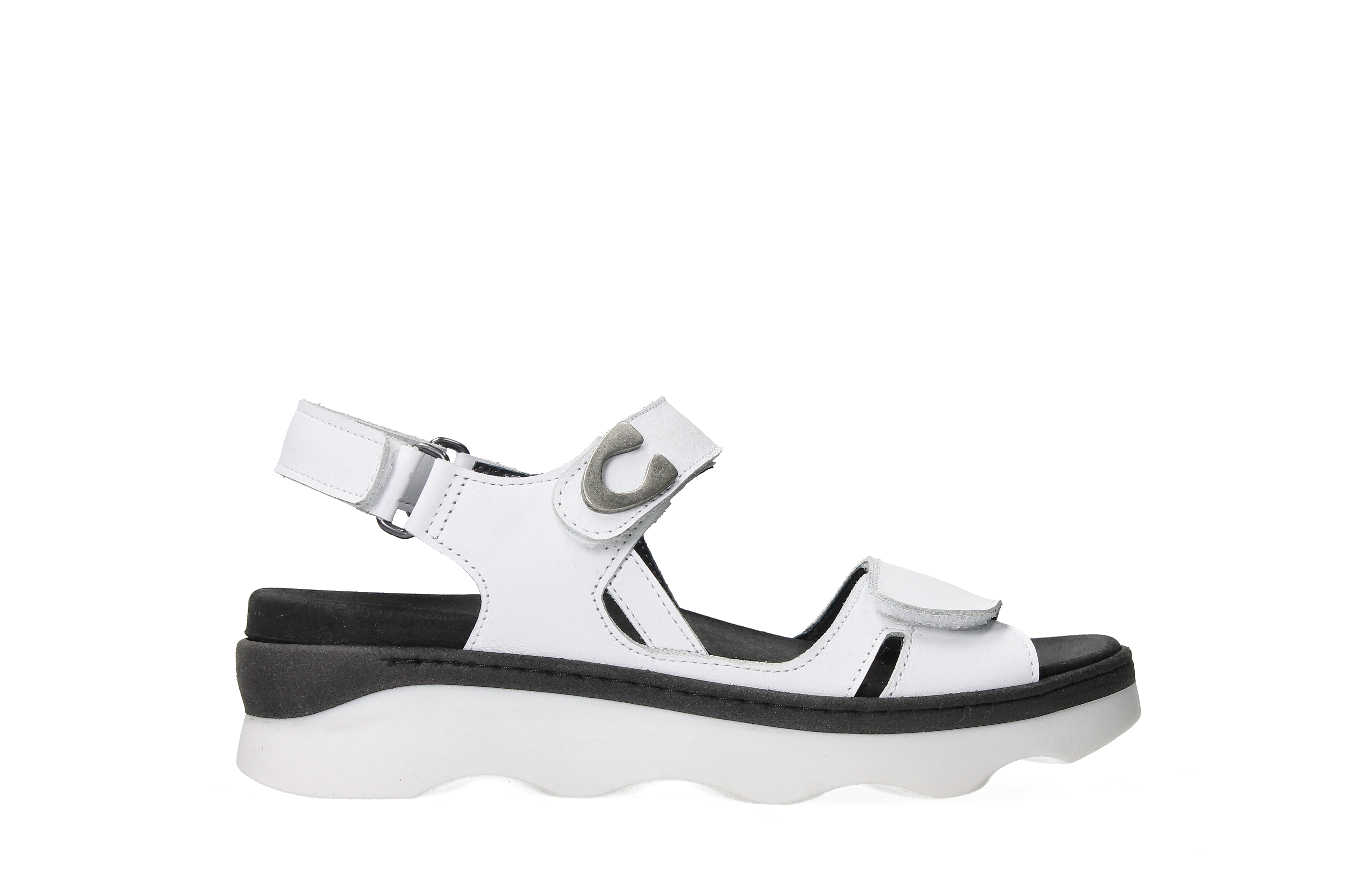 SANDALE WOLKY MEDUSA EN CUIR BLANC