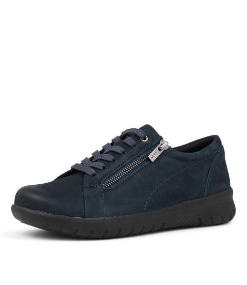 BASKETS ZIERA SOLAR À LACETS ET ZIP LATÉRAL EN NUBUCK BLEU MARINE