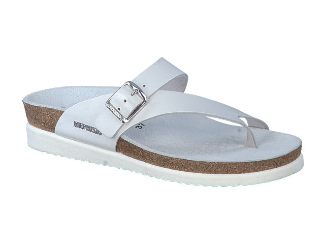 MEPHISTO HELEN THONG SANDAL WHITE LEATHER