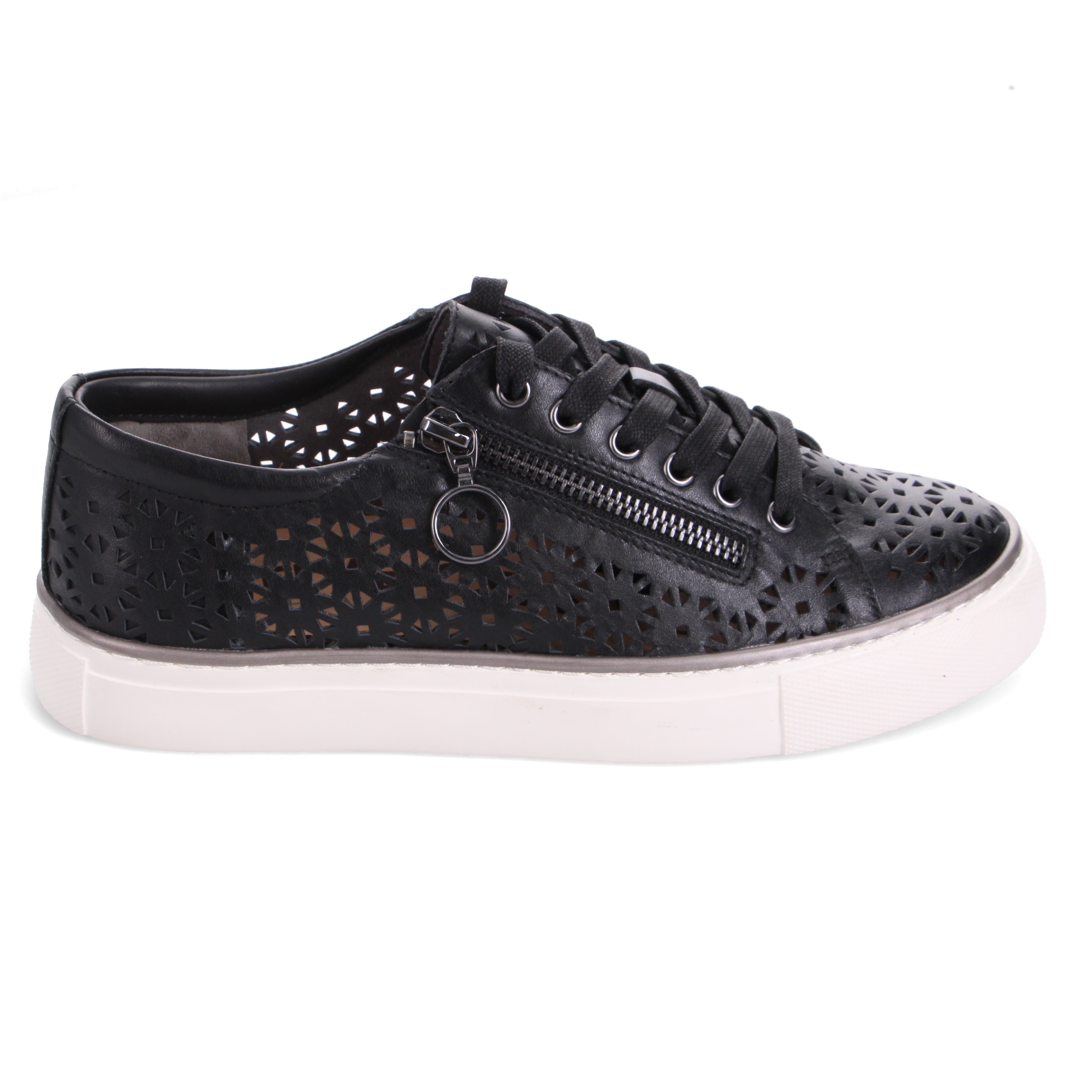 Baskets Ziera Pandoe à lacets et fermeture éclair latérale en cuir noir