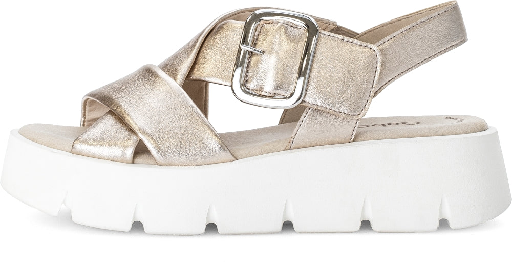 GABOR SANDAL X-STRAP 64.752.62 PUDER METALLIC
