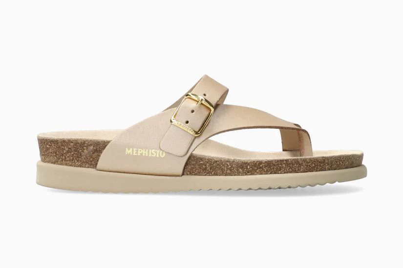 MEPHISTO HELEN THONG SANDAL PLATINUM