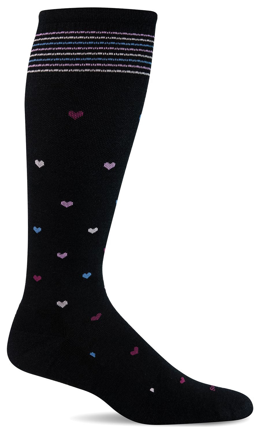 SOCKWELL FEMME CŒUR COMPLET 15-20 mmHg COMPRESSION (MOLLET LARGE) NOIR