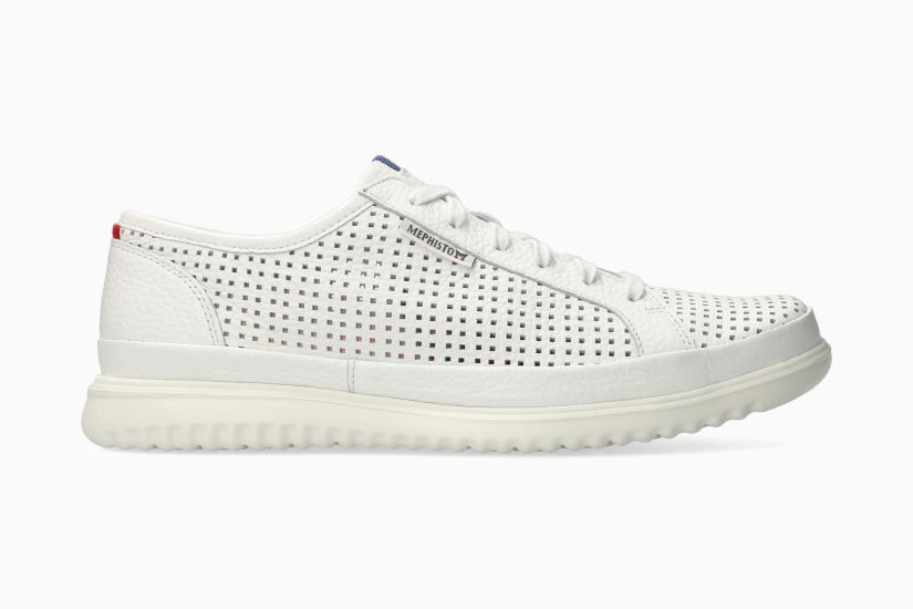 MEPHISTO TOM PERF HOMME À LACETS EN CUIR BLANC