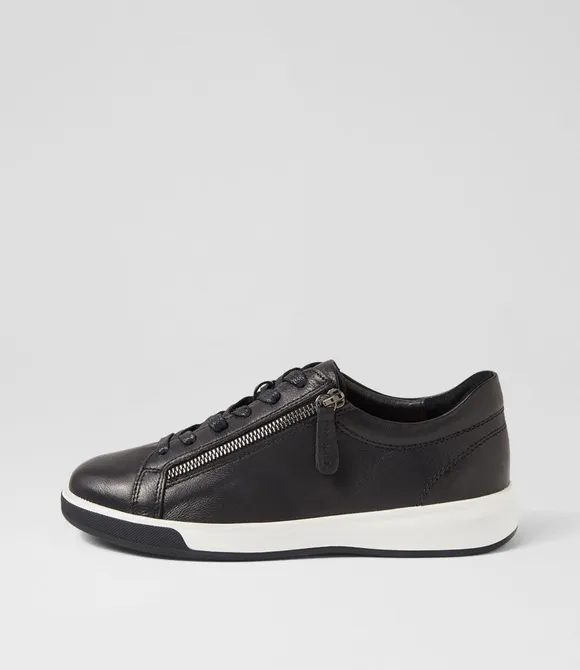BASKETS EN CUIR NOIR ZIERA AITO XF