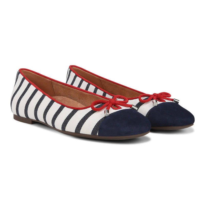 VIONIC JACINTH KLARA BLEU MARINE RAYURES BLANCHES